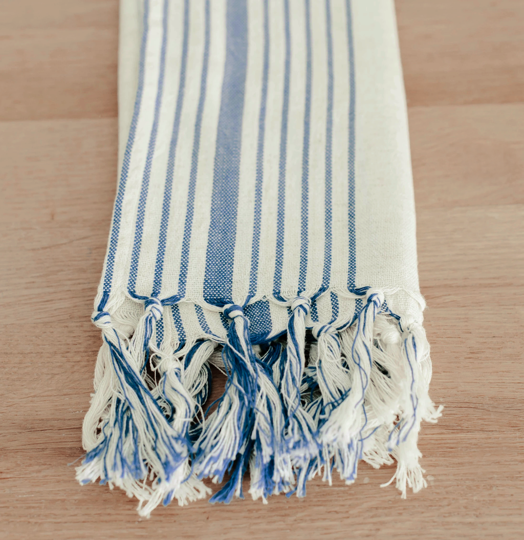 Turkish Towels Mediterranean Turkish Towel - Turquoise/ Blue Stripe, Bath  & Grooming