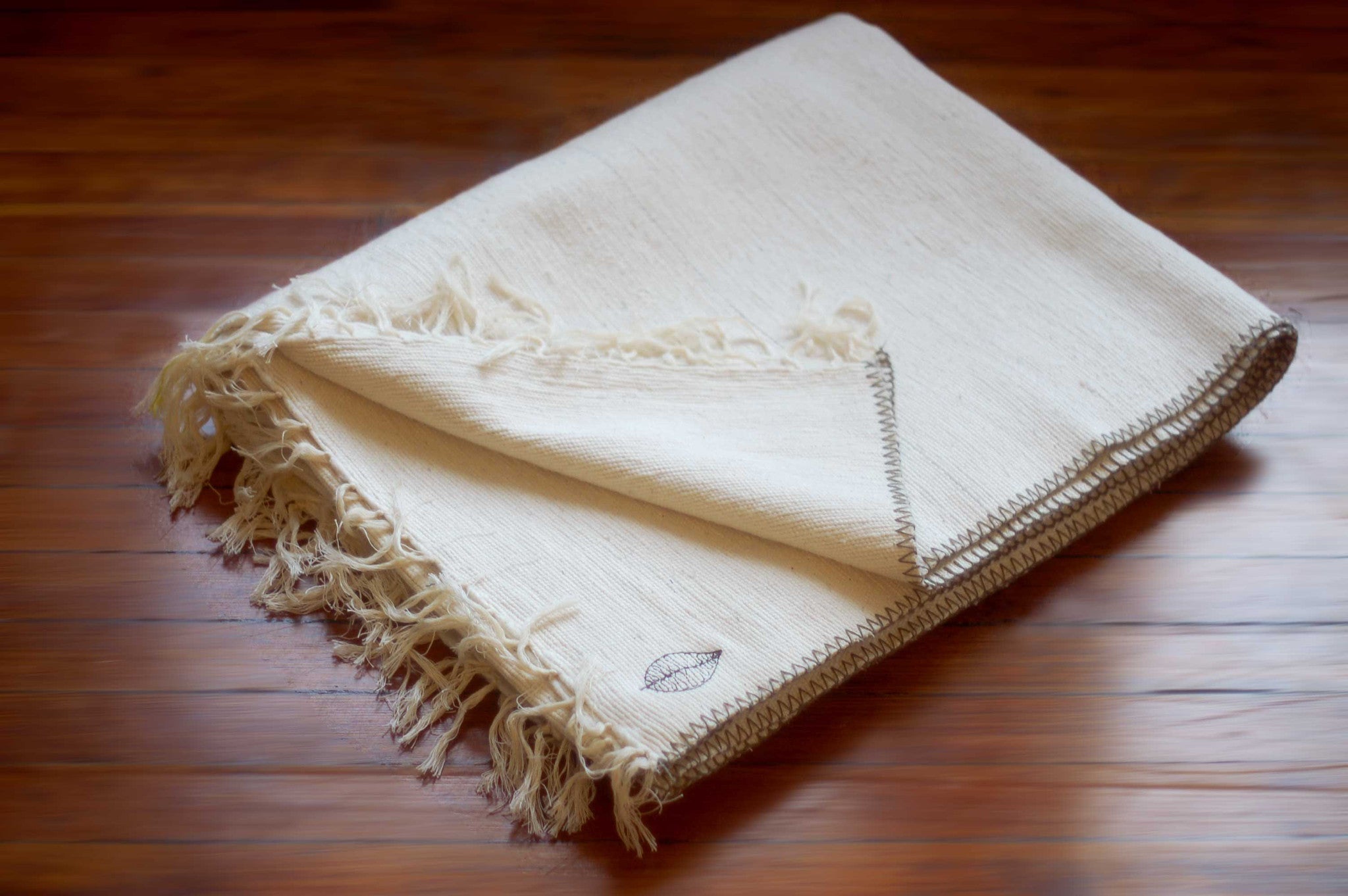 Art of Folding Handwoven 100% Cotton Yoga Blanket. Color: unbleached khadi