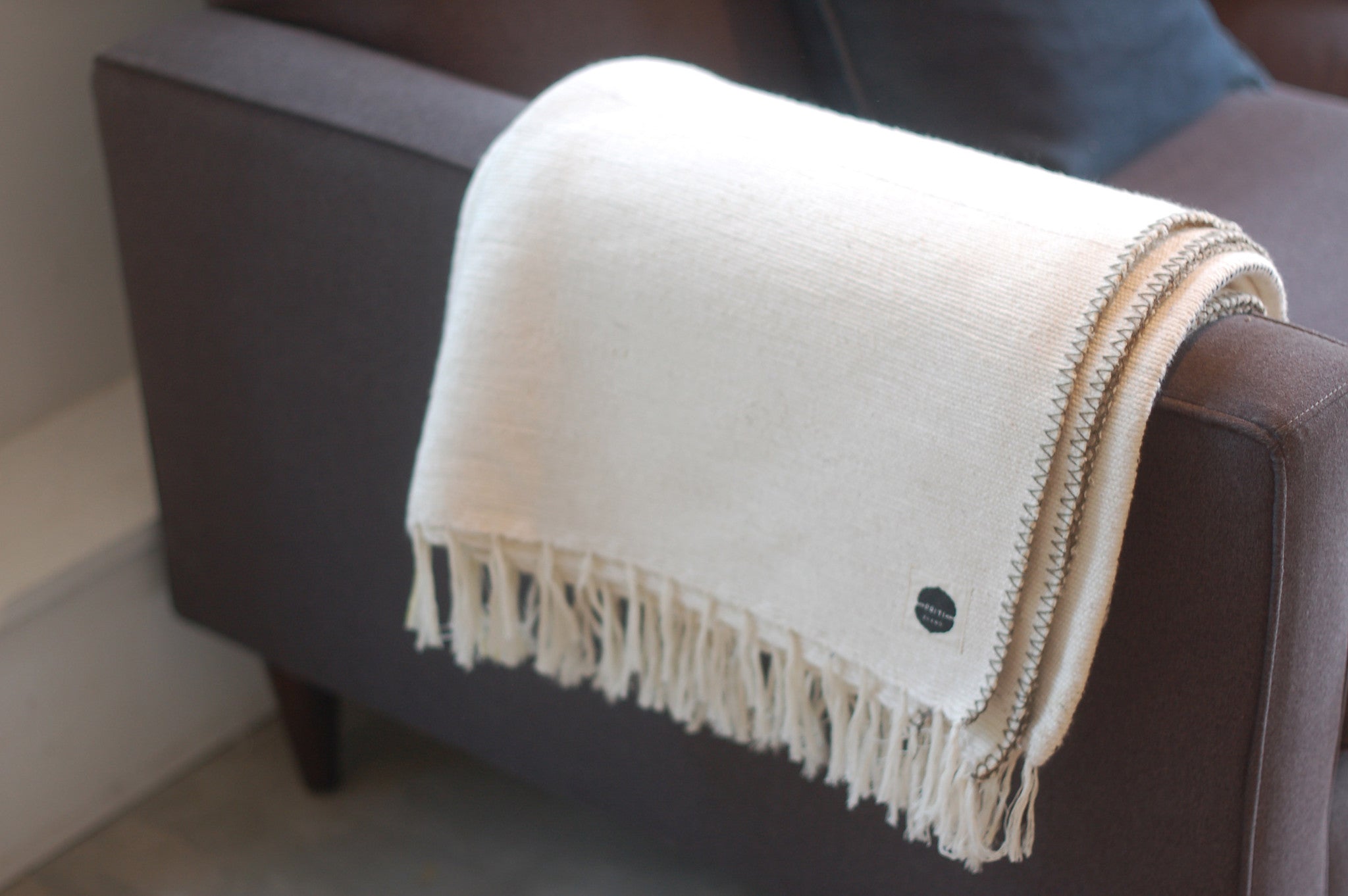 Art of Folding Handwoven 100% Cotton Yoga Blanket. Color: unbleached khadi