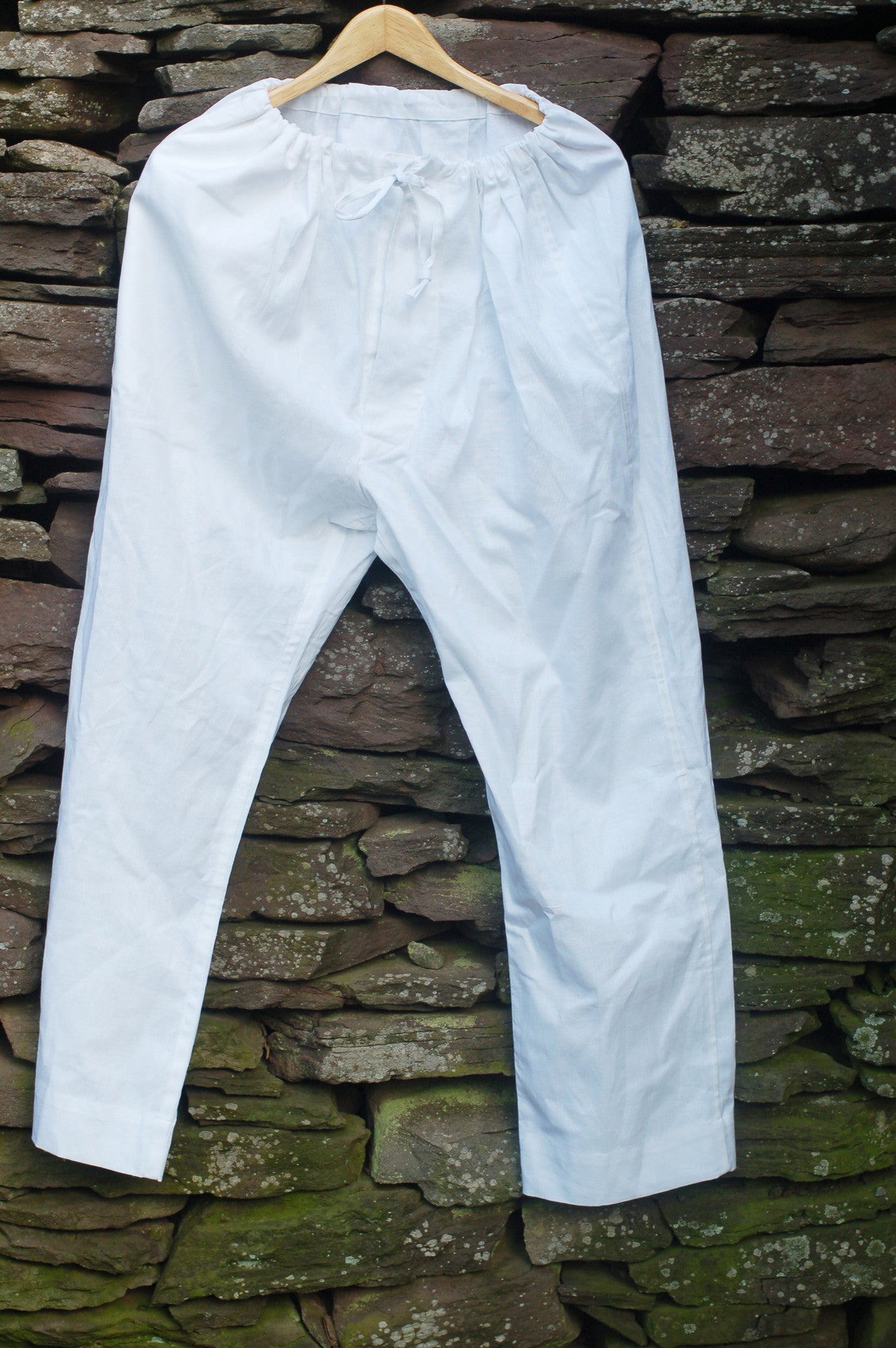 Beige Straight Cotton Khadi Pants with Pockets – TJORI