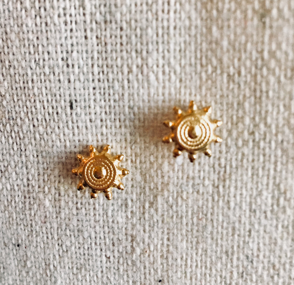Mandala gold earrings